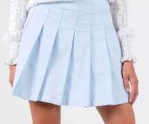 Light Blue Super Hi-Rise Stretch Pleated Mini Skirt Size 2 NWT!
