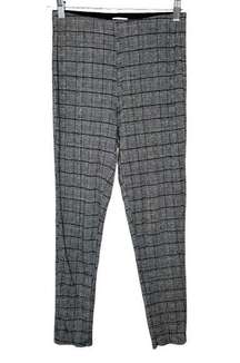 Kay Unger Ponte Plaid Pant Grey Black Medium