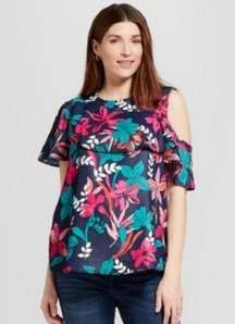 floral asymmetrical blouse