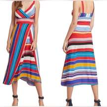 Tracy Reese x Anthropologie Multicolored Seaside Striped Midi Dress Size 10P