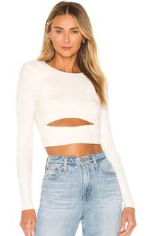 Long Sleeve White Top With Cutout