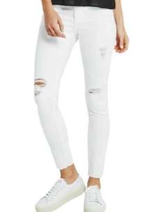 AG Adriano Goldschmied Legging Ankle Jeans Women's 29R White Skinny Distressed