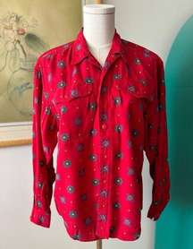 Vintage 90s Liz Wear Red‎ Buttondown