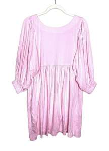 Petal and Pup Ermias Long Balloon Sleeve Mini Smock Dress Textured Pink Size 2