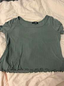 Green Ribbed Baby Tee