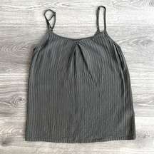 Brochu Walker 100% Silk Cami Dark Gray Crepe Textured Lightweight Women's XS EUC