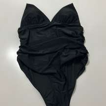 Beachsissi Ruched Black One Piece Swim Suit Size Extra Large New with Tags