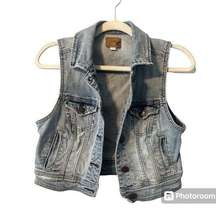 American Eagle Womens Cropped Denim Vest, Small