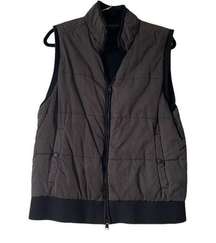 Banana Republic Black Grey Padded Puffer Classic Zipper Front Vest size Large