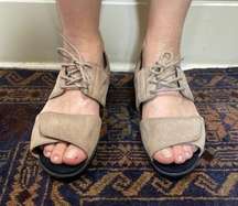 Ciao Chelsea Tan Velcro Strap Open Toe Leather Grecian Toga Sandal Comfort Shoes