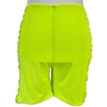 New 4SI3NNA Neon Mesh Side Panel Bike Shorts Yellow Green Sheer Side Biker Short