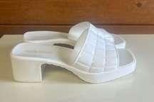 Olivia Miller Slip On-Block Heel Sandals White Sz 8