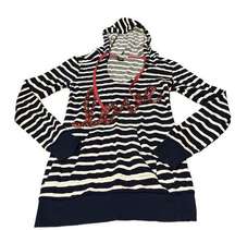 Blue, White, and Pink Chance or Fate Striped Long Sleeve Sweatshirt Juniors