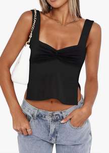 Black Going Out Crop Top