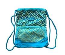 Sketchers aqua green drawstring bag yoga gym school with pockets casual bag