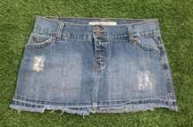 Vintage y2k  jean mini skirt with buckle pockets