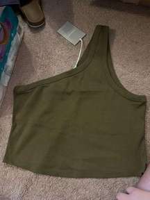 NWT Everlane ribbed one shoulder top in beech xl