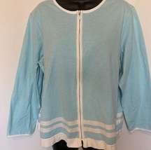 Cathy Daniels Baby Blue Zipper Cardigan