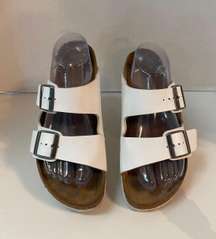 Arizona White Leather Sandals Size US 9 EU 40