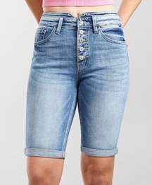 Kancan Signature High Rise Bermuda Stretch Long Jean Shorts Women’s Size 30 | 10