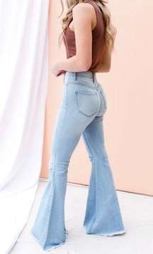 Super Flare Light Wash Denim Jeans