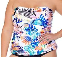 RAISINS CURVE Protea Underwire Tankini Top Swimsuit Plus Size 24W NWT