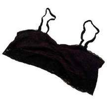 H&M Black Lace Bralette Women’s Size Large Adjustable Strapless Bra Intimates!