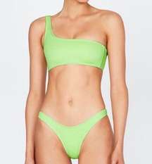 One Shoulder Bikini Melrose Green Sparkle