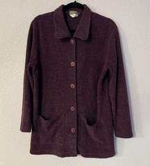 Territory Ahead Purple Plum Knit Button Up Long Sweater Cardigan size medium