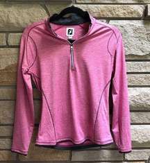 Footjoy Womens Performance Pullover 1/2 Zip Pink Heather Golf Long Sleeve Small