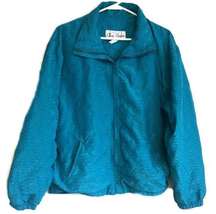 Vintage 90s Oleg Cassini Jacket Turquoise Zip Up M