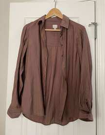 Brown button up