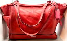 Park Red Leather Tote