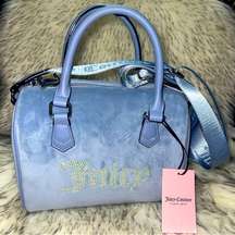 NWT Juicy Couture Velour Slate Blue Obsession Satchel