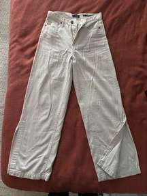 High Rise Wide Leg White Jeans