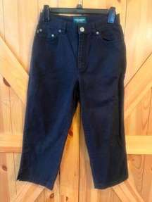 Lauren Jeans Co. Ralph Lauren Size 4 Cropped Jean Women's Black Denim 5 Pocket