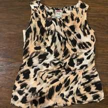 Yoana Baraschi Animal Print Sleeveless Top Size 0