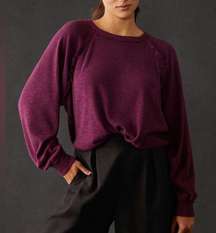 Pilcro Ruffled Raglan Thermal Top, Berry, XS