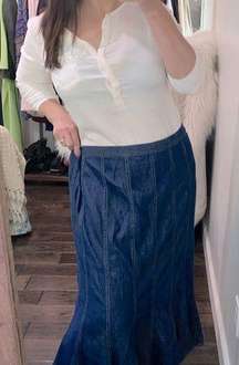 Studio West denim cotton maxi skirt size XLarge