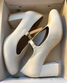 White Mary Jane Heeled 