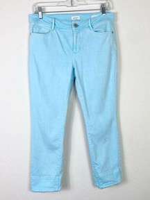 J. Jill Aqua Blue Authentic Fit Cropped Jeans