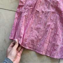 KOCH Pink Gingham Embroidered Blouse Sz XS