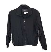 NWT Kaelin Black Track Jacket Full Zip Embroidered Logo Vintage Sz S
