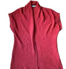 NATORI Dolman Knit Wool Cardigan Vest Burnt Orange Women's  Size Small Oversized