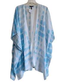 Southern Shirt  Blue and White Tie Dye Kimono  Sz One Size