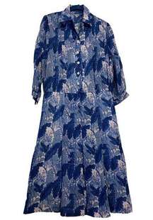 Vintage blue and white 1960s/70s day dress