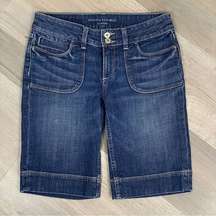 Banana Republic Patch Pocket Bermuda Jean Shorts Blue 4