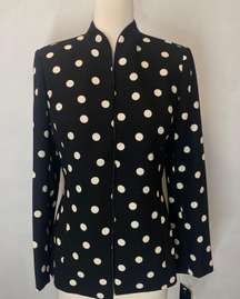 A.S.L Polka Dot Black White NWT Designer Blazer Jacket Size 4