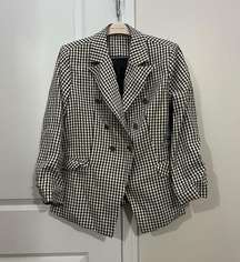 Cream & Black Houndstooth Oversized Blazer Size XL