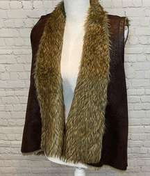 VINTAGE HAVANA Faux Fur Vest-Medium